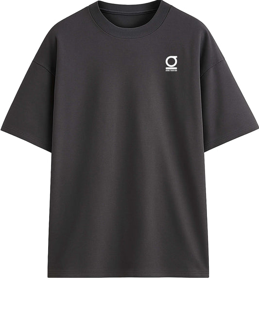 Black oversized Grind Train Win GTW t-shirt with a logo on a white background